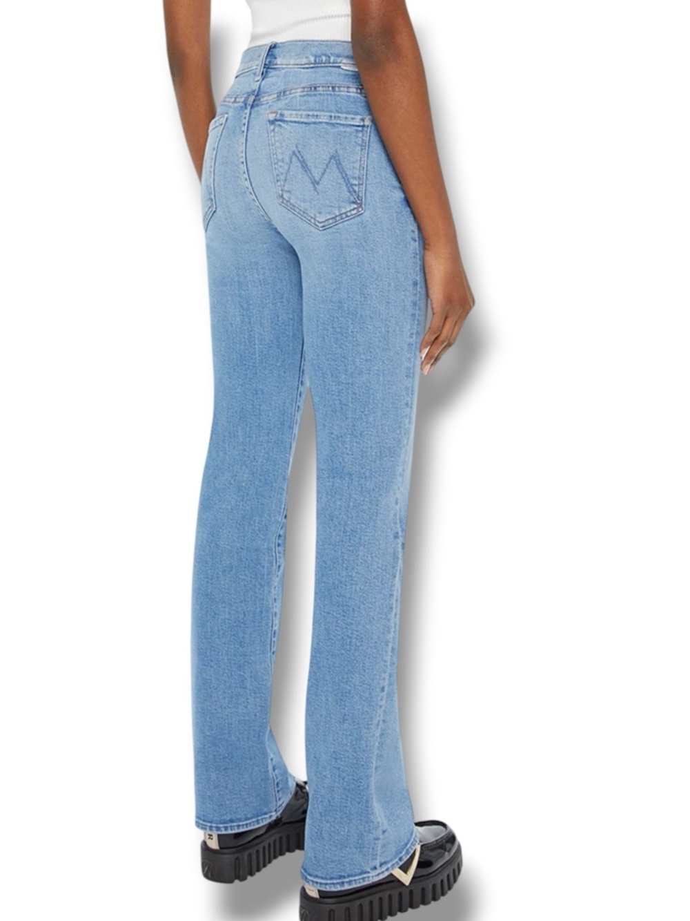 MOTHER The Kick It High Waist Straight Leg Jeans in Tarot Time Blue Size 26 - Picture 9 of 16